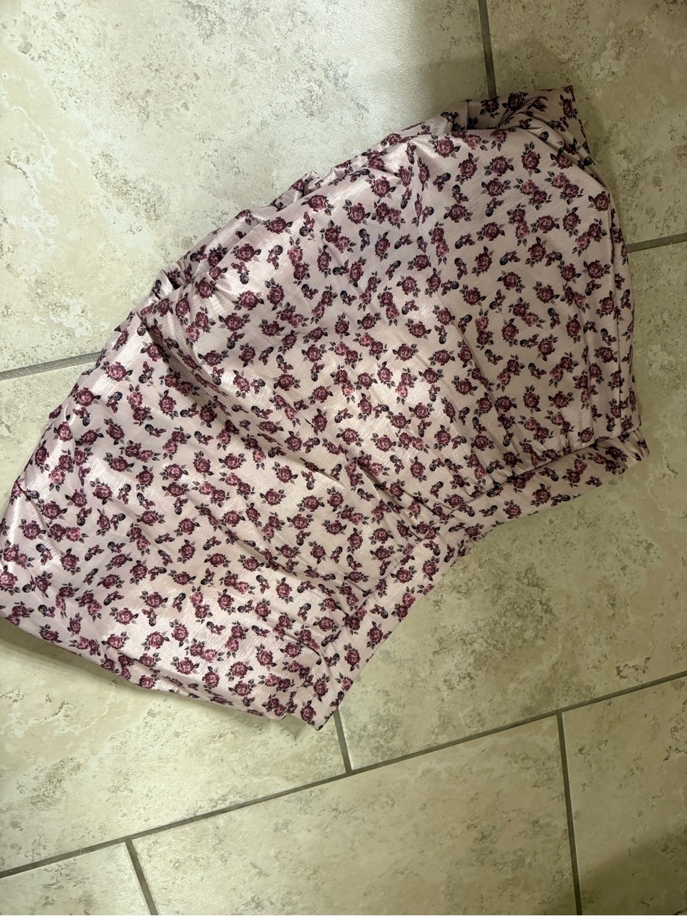 Altar'd State Pink Floral Satin Mini Skirt